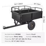 Tow Trailer Cart for John Deere Ride On Lawn Mower